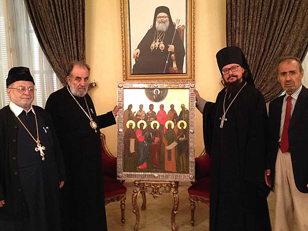 Написанная вятским мастером икона Дамасских святых прибыла в Сирию