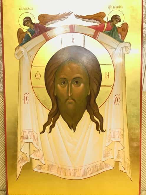 Освящение новонаписанной иконы Спасителя "Спас Нерукотворный"