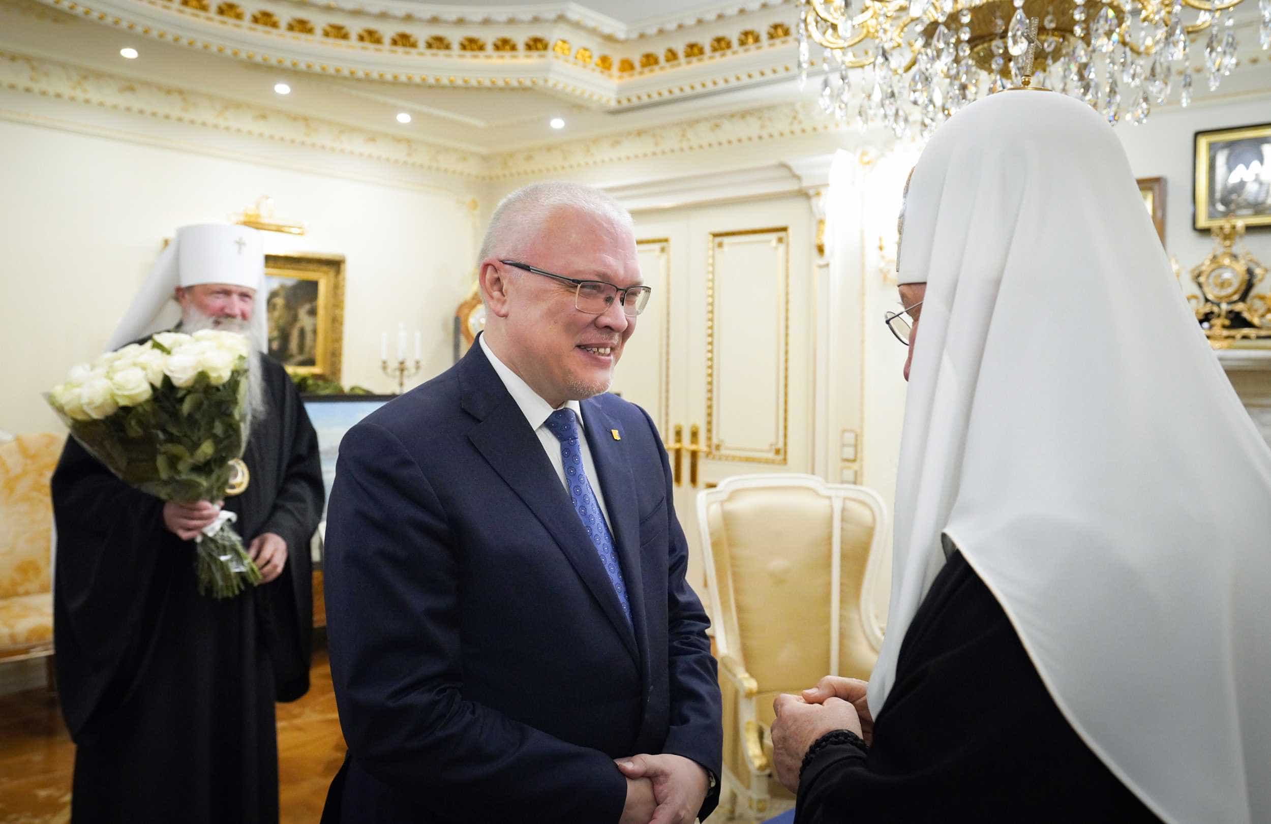 Состоялась встреча Святейшего Патриарха Кирилла с губернатором Кировской области Александром Валентиновичем Соколовым и митрополитом Вятским и Слободским Марком