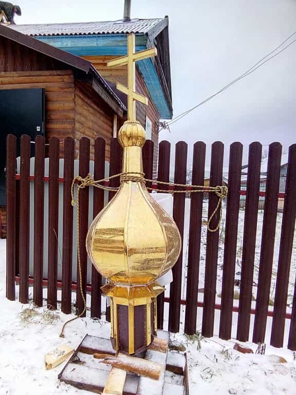 На храм Вознесения Господня села Загарье был установлен новый купол