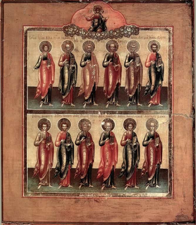 13 июля — Со­бор свя­тых слав­ных и все­х­валь­ных 12-ти Апо­сто­лов Хри­сто­вых