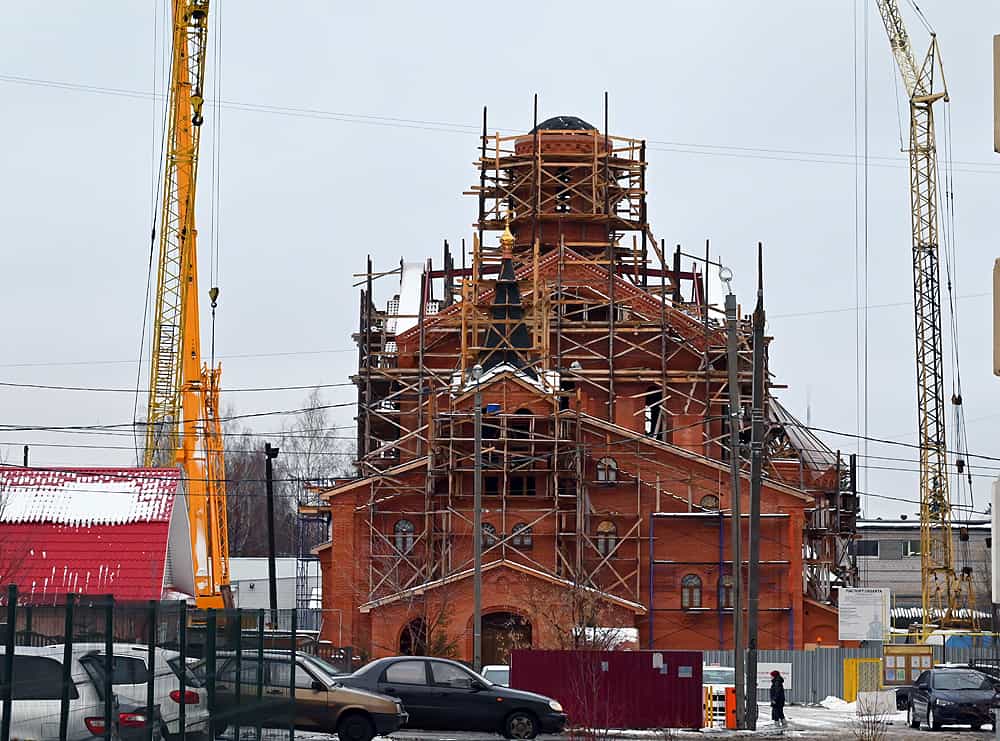 Освящение и установка креста и центрального купола храма в честь Сорока мучеников Севастийских