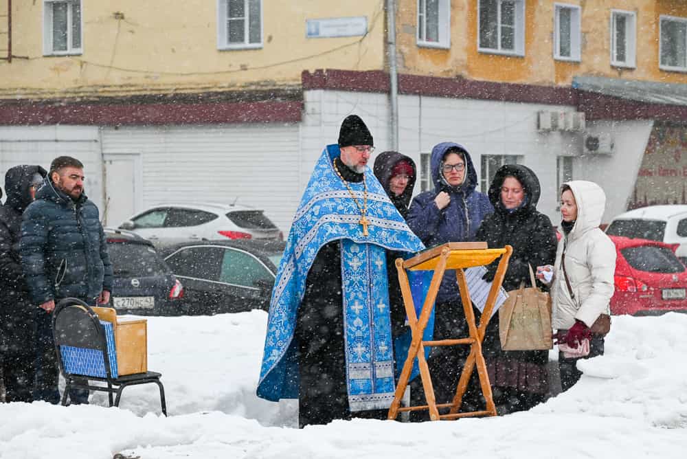 Молебен на месте строительства Феодоровской церкви