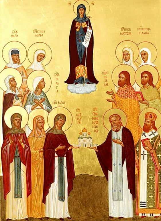 Свято-Троицкий Серафимо-Дивеевский женский монастырь для храма свв. мцц. Веры, Надежды, Любови и матери их Софии передал икону Собор Дивеевских святых с частицами мощей